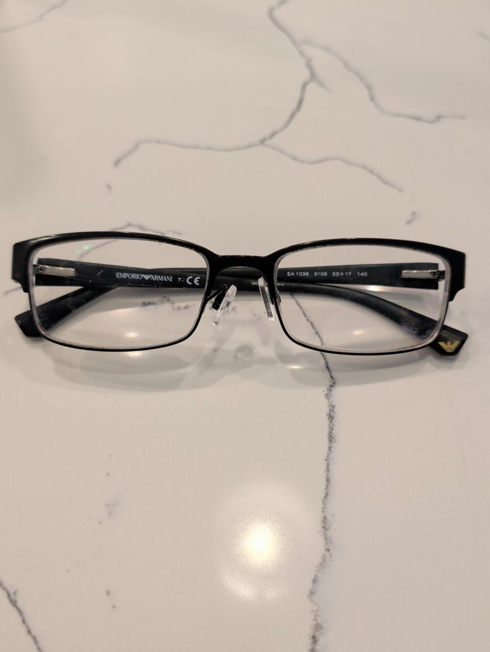 Emporio Armani Eyeglasses Frame EA 1036 3109 Black 53-17-140 Rectangular